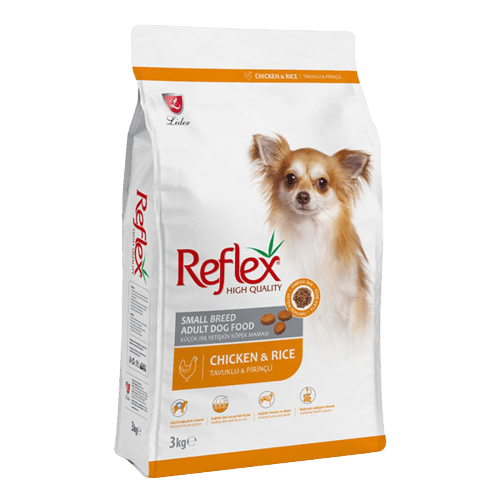 غذای خشک سگ نژاد کوچک رفلکس مدل chichen and rice  وزن 3000 گرم